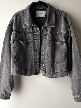 Reserve Fairfax light grey lightweight denim cropped boxy jean jacket